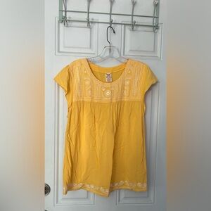 Women’s Yellow Embroidered Blouse Size Large NWOT